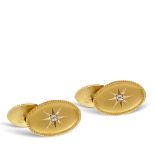 14kt gold oval cufflinks Victorian age weight 9,9 gr.