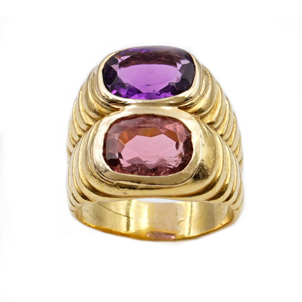 Bulgari, 18kt gold double ring weight 16,9 gr. - Image 2 of 3