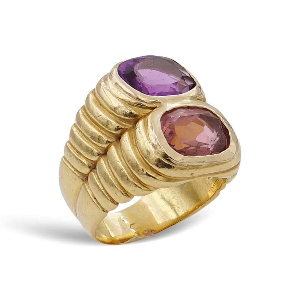 Bulgari, 18kt gold double ring weight 16,9 gr.