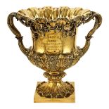 Two handles vermeil silver cup London, William IV, 1830 weight 2780 gr.