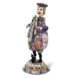 Silver and polychrome enamels bottle Vienna, 19th century weight 841 gr.