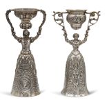 Two silver love cups European manifactures 19th-20th century weight 313 gr.