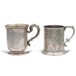 Two silver mugs England, 19th century weight 346 gr.