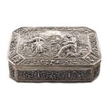 Silver octagonal box Germany, 19th century weight 234 gr.