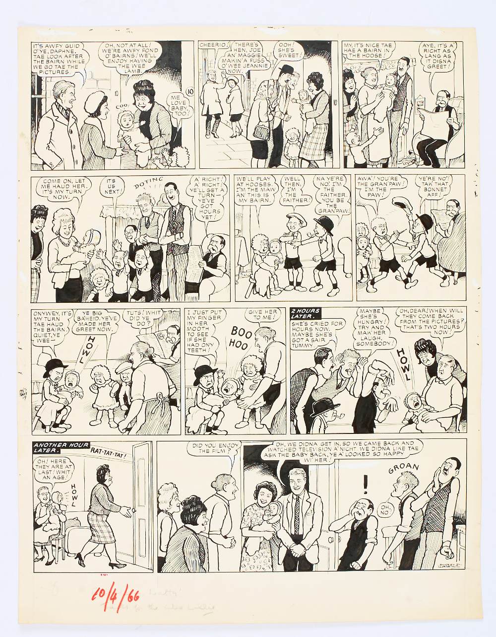 The Broons original artwork (1966) drawn and signed by Dudley Watkins from The Sunday Post 10