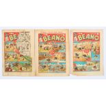 Beano (1938) No 36: [vg], No 38: one third of front cover torn away [fr], No 42: lower LH edge