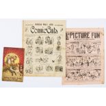 Comic Cuts No 1 (1890) with Picture Fun No 2 (1909) and Comic Nursery Rhymes (Penny Giant Popular