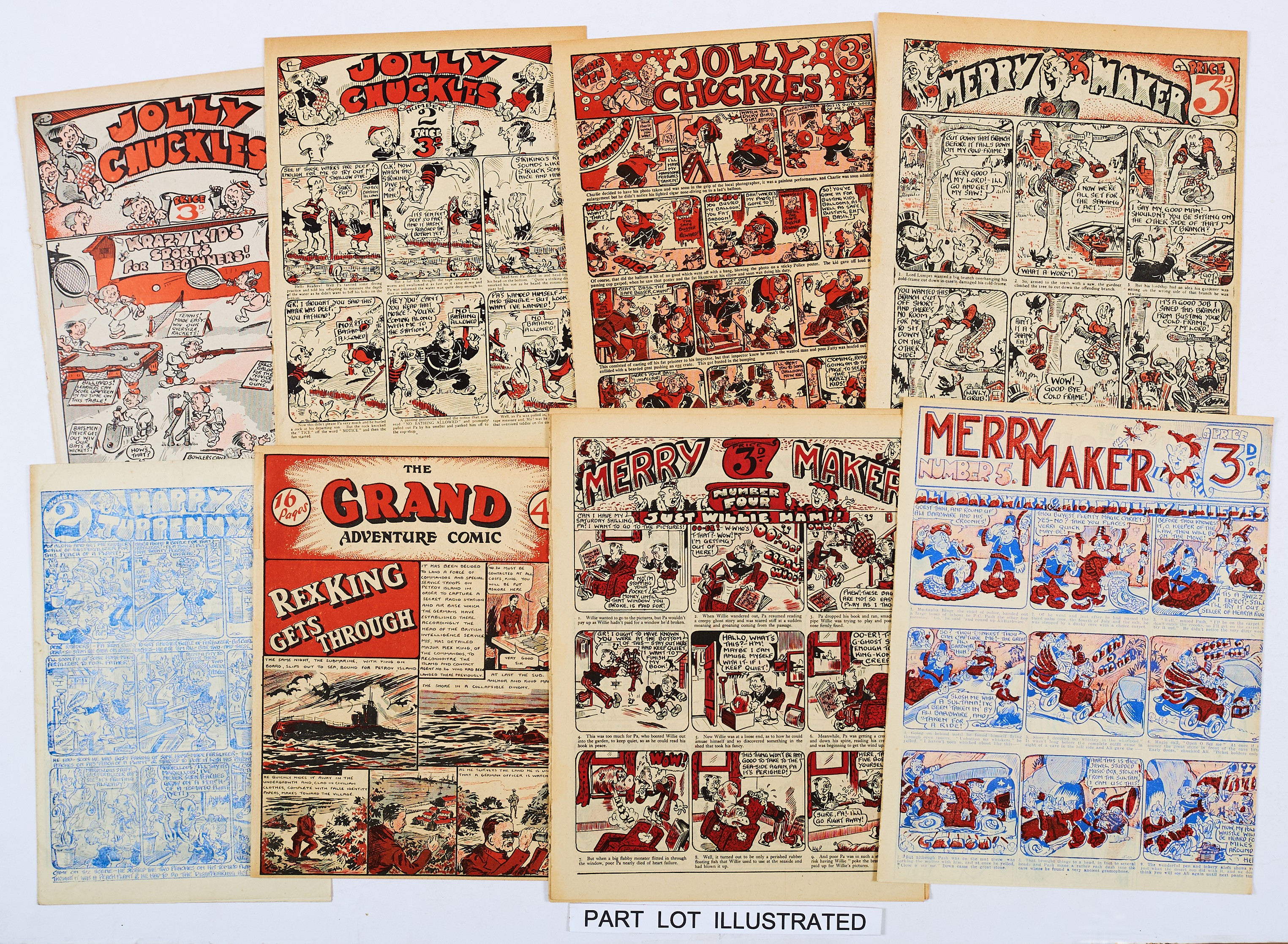 Merry Maker (J. Matthews 1940s) 1-7, 9, 10, Jolly Chuckles (Martin & Reid 1940s) 1-11, From the