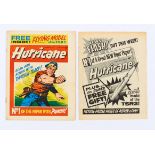 Hurricane No 1 (1964). With 4-page flyer for No 1 (from Lion comic). Bright cover, cream pages.