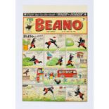The Beano/Biffo the Bear original front cover artwork (1953) drawn, painted and signed by Dudley