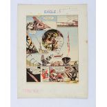 Dan Dare original artwork painted and signed by Frank Bellamy for The Eagle Vol. 11, No 15 page 2 (9