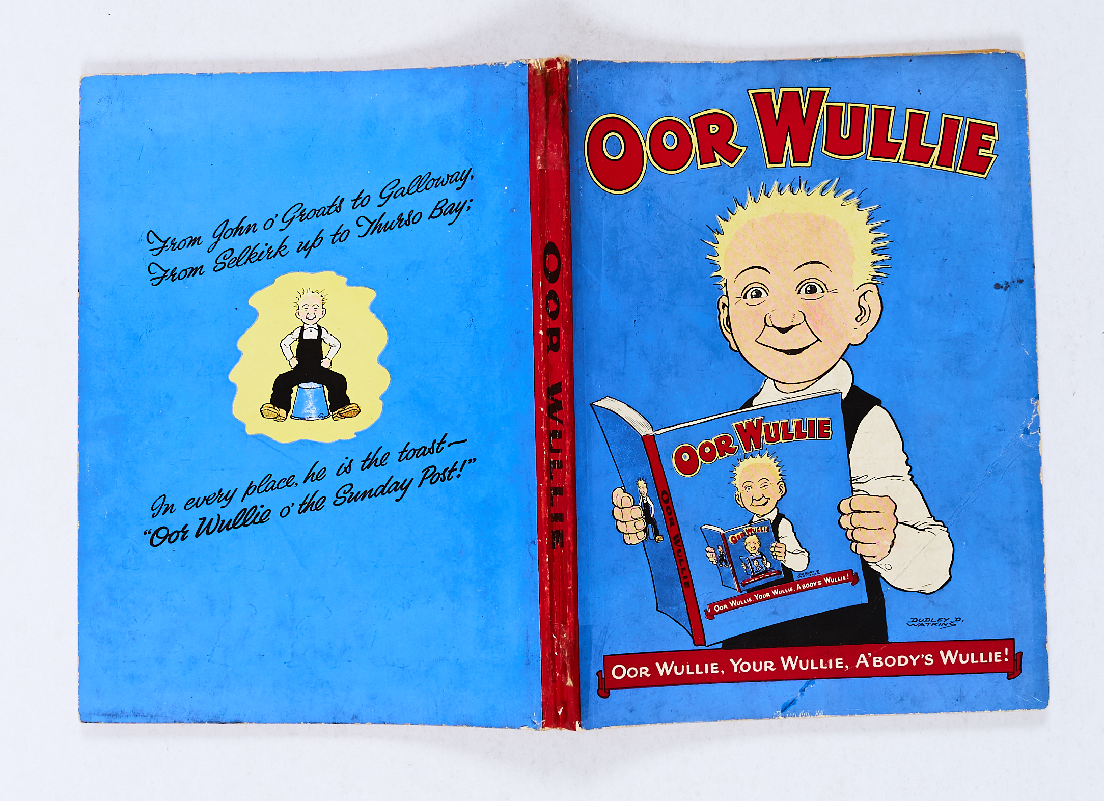 Oor Wullie Book (1955) Infinity cover. Bright covers with light front cover crease and 2 ins clear