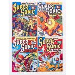 Super-Sonic (1950s, Sports Cartoons Ltd) 13-16 complete run. Sydney Jordan cover art. From the Peter