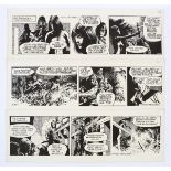 Garth: 3 original consecutive artworks (1973) drawn and signed by Frank Bellamy from the Daily