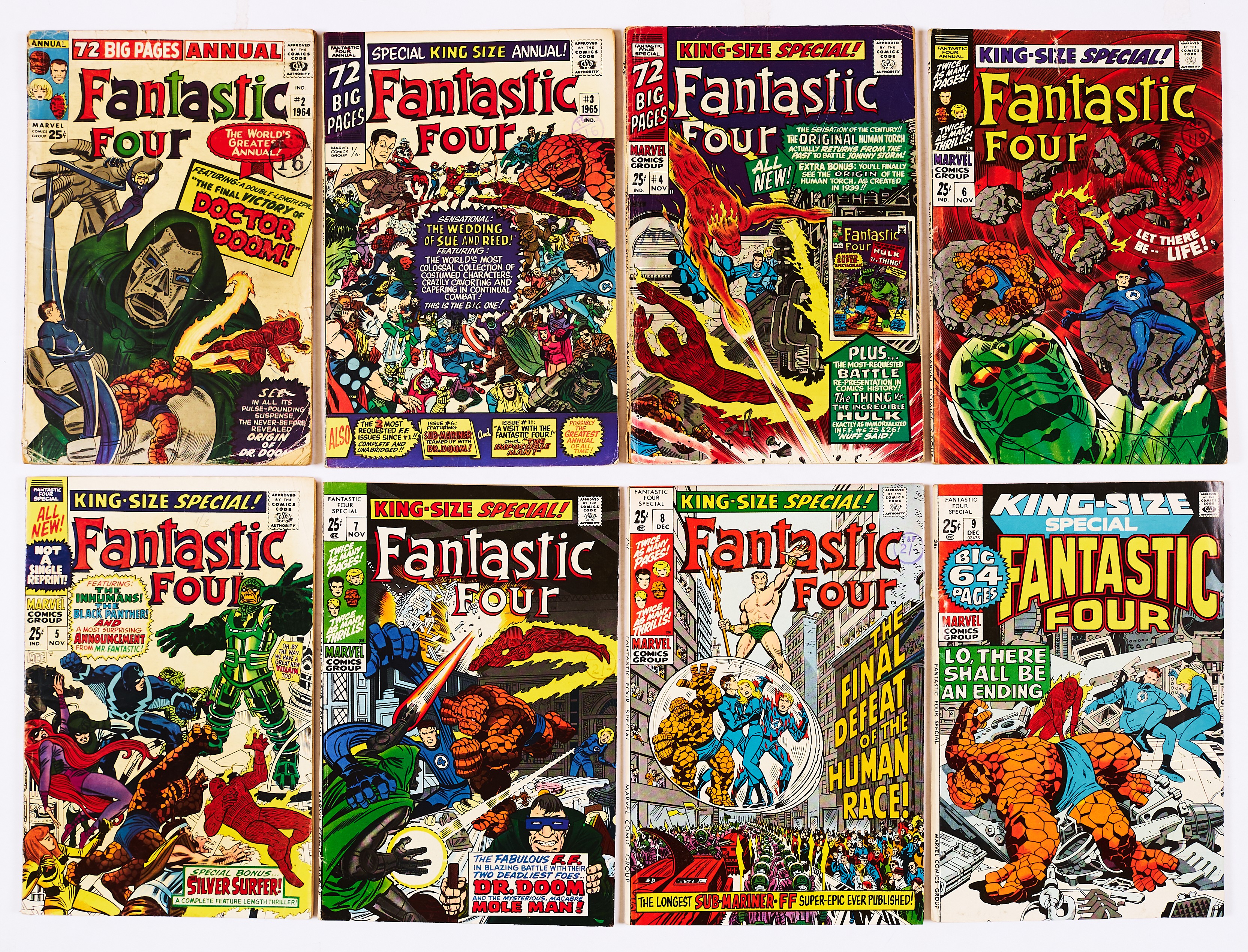 Fantastic Four Annuals (1964-71) 2-9. # 2, 4, 6 [gd/gd+], balance [fn-/fn-vfn] (8). No Reserve