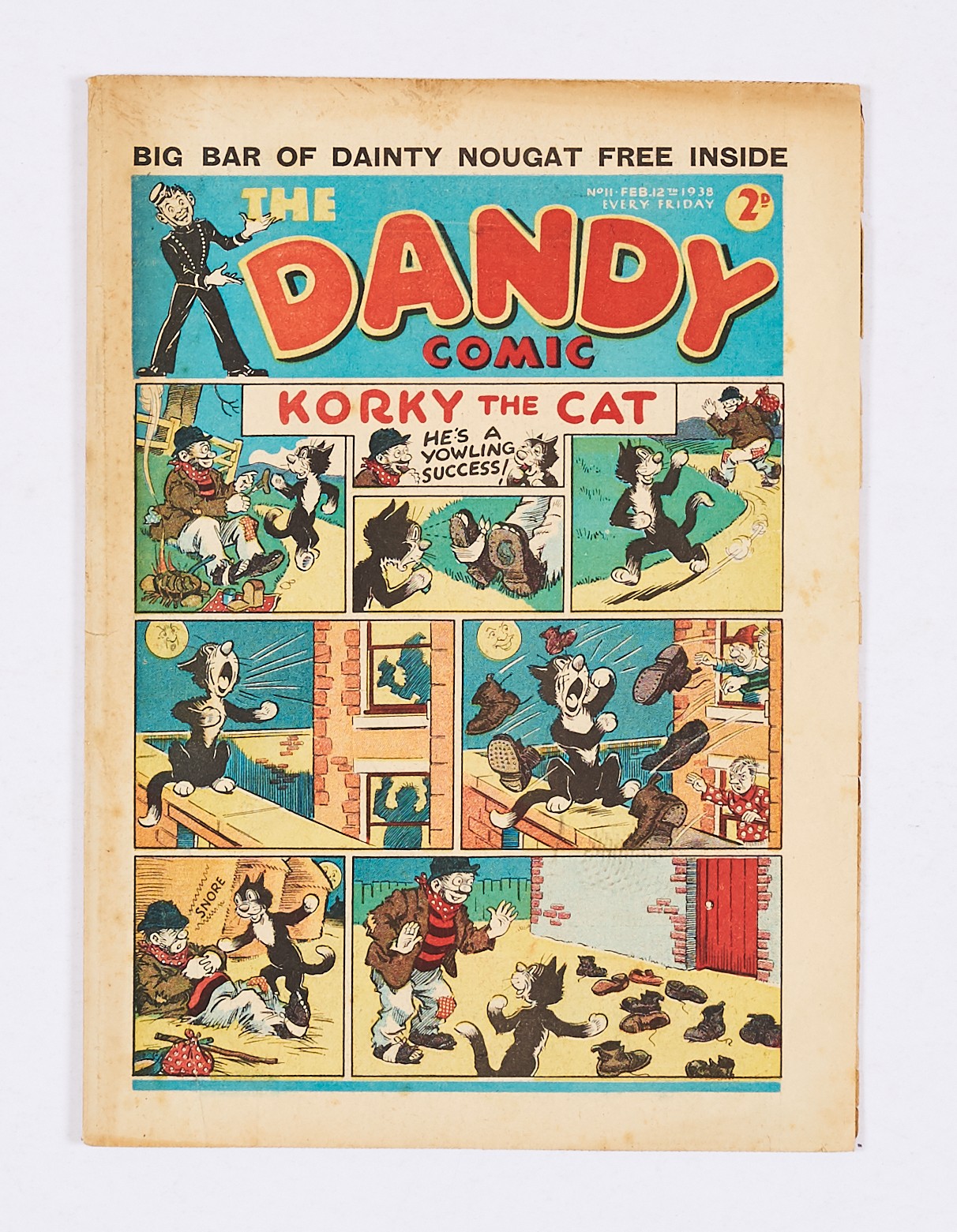 Dandy No 11 (1938). Bright cover colours with some light tanning to spine and upper margin [vg+]