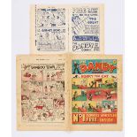 Dandy Comic No 1 (1937). With original 4 page flyer for Dandy No 1 and No 2. (A mini comic in its