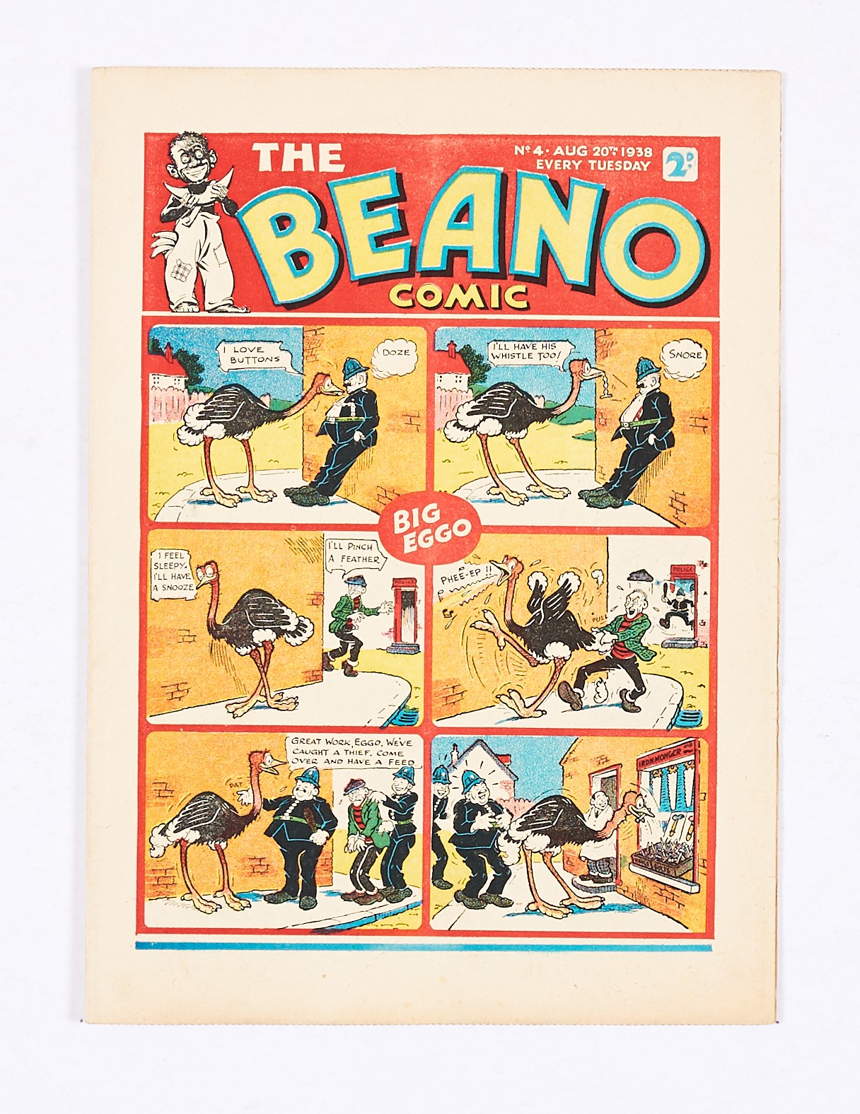 Beano Comic No 4 (1938). Starring Big Eggo, Lord Snooty and his Pals and Morgyn the Mighty.