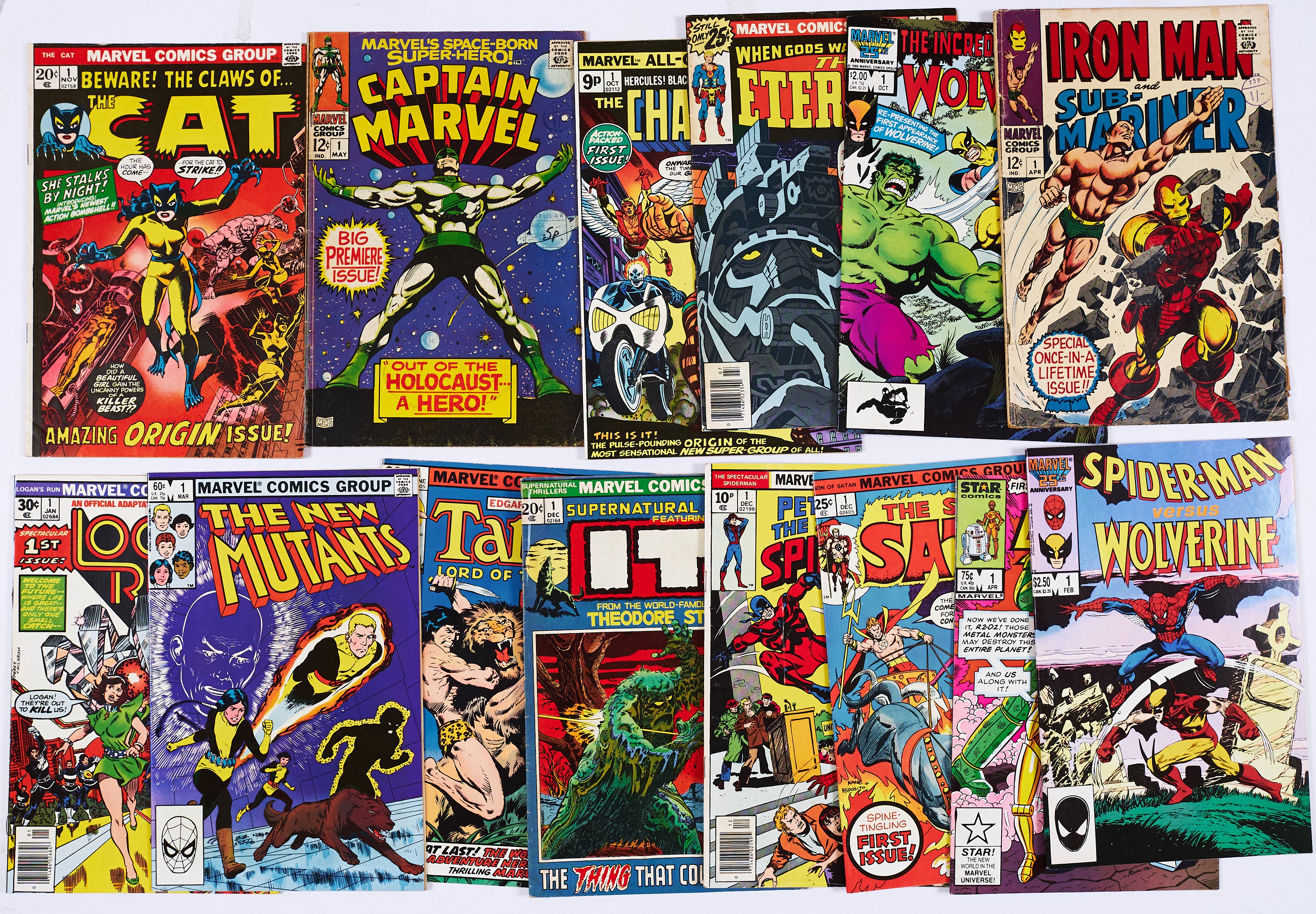 Marvel No 1s Mix (1968-87) The Cat, Captain Marvel, The Champions, Eternals, Incredible Hulk and