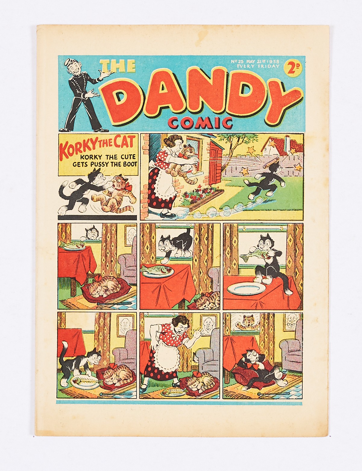 Dandy No 25 (1938). Bright cover colours with some light foxing spots to four rear pages [fn]