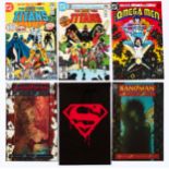 DC Keys Mix (1980-92): New Teen Titans 1, 2, Omega Man 3, Sandman (2nd Series), 4, 8, Superman 75 (