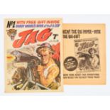 JAG 1 (1968) with No 1 promotional 4-page flyer. The Indestructable Man by Jesus Blasco, Mouse