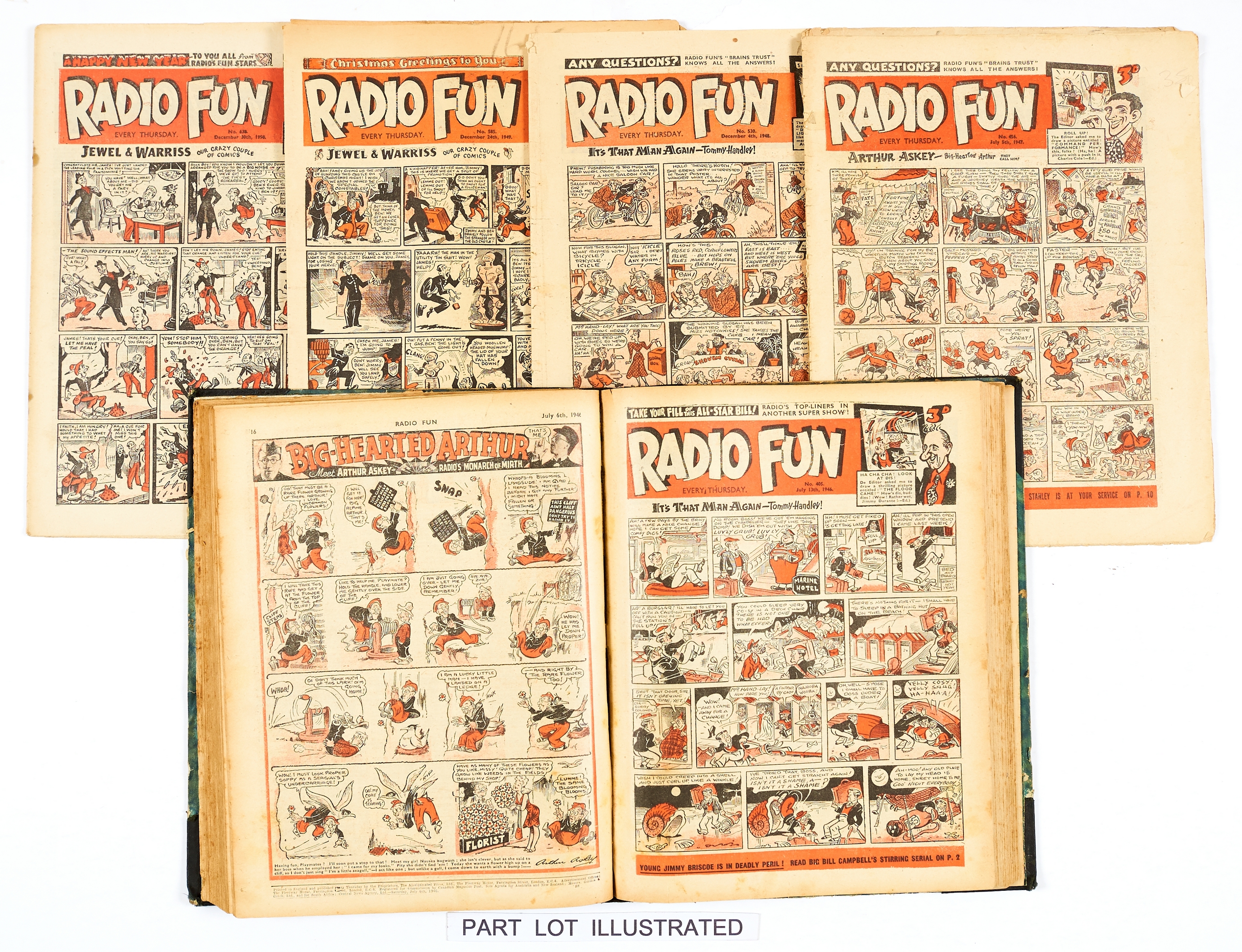 Radio Fun (Mar-Nov 1946) 390-421. In tired bound volume. No 390 (fr], 421 [gd], balance [vg] (32).