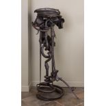 Albert Paley (American, b. 1944) Plant Stand. Rochester, New York, 1993. Forged steel with a slate