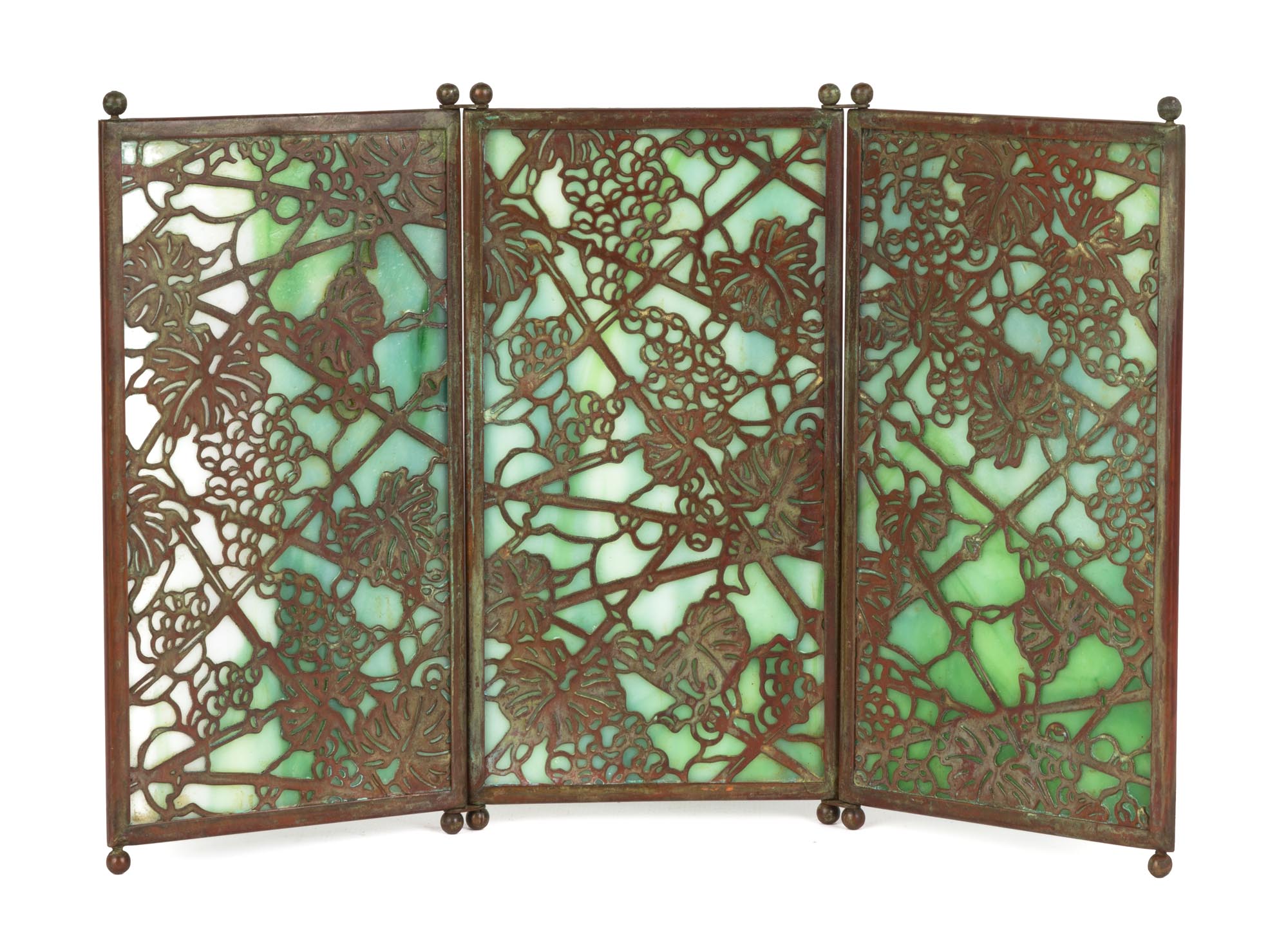 Tiffany Studios, New York, Grapevine Screen. Impressed TIFFANY STUDIOS NEW YORK & numbered 904.