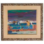 Yoshio Aoyama (Japanese, 1894-1996) "Cote D' Azur". Oil on canvas. Signed lower right, 'Aoyama' (