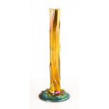 Steuben Gold Aurene Stump Vase. Inscribed Aurene. Excellent. Ht. 10 1/2". Online bidding