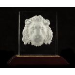 Steuben Regal Lion with Base. #1178. Excellent. Ht. 8 1/4" on base. Online bidding available: