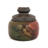 Handel Owl Humidor. Signed Handel 4038. Small paint imperfection to the owl. Some oxidation to