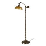 Tiffany Studios, New York, Bronze Counter Balance Floor Lamp with Damascene Shade. Early 20th