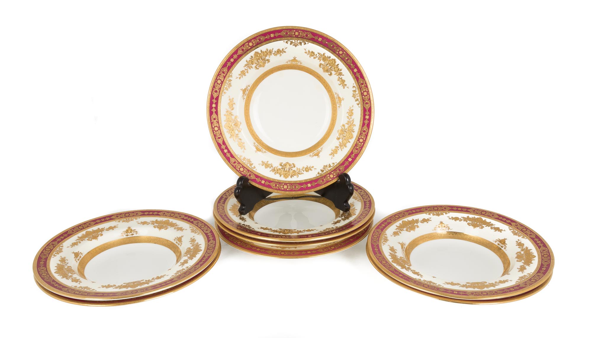 Group of Eight Minton Tiffany & Co. Plates. Stamped on reverse. All excellent. Dia. 9". Online