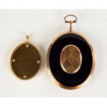Two Early 19th Century Miniature Portraits with Gold Frames. One on left is initialed. Overall 3.