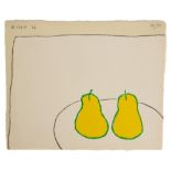 William Scott (Irish/English, 1913-1989) "Lemon Pears" . Lithograph. Signed 'W. Scott' and dated '74