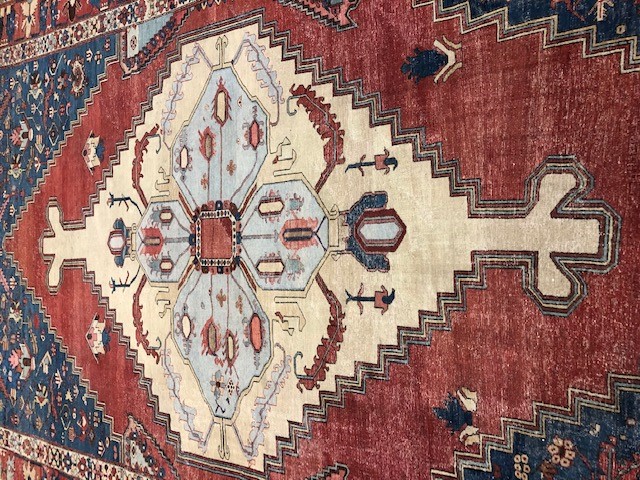 Persian Bakshaish Rug. Late 19th century. Some areas of wear and repair. 17' 5" x 11' 2". Online - Image 3 of 9