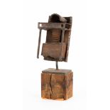Richard Stankiewicz (Amerian 1922-1983) Untitled. Steel on wood base. 1965. Ht. 11" . Martha Jackson
