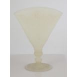 Steuben Alabaster Acid Cut Back Fan Vase. Excellent. Ht. 8 1/2". Online bidding available: https://