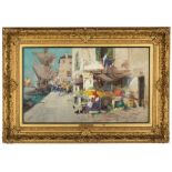 Geo. C. Haite (England 1855-1924) Watercolor/Gouache. Venice street scene. 14" x 23 1/2" . Online