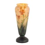 French Vase Signed Mudo Nancy. Early 20th century with enameled flowers. Ht 11". Online bidding