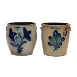 Harrington Lyons 5 Gallon Pot. Stylized floral decoration. Very good. Ht. 13". Online bidding