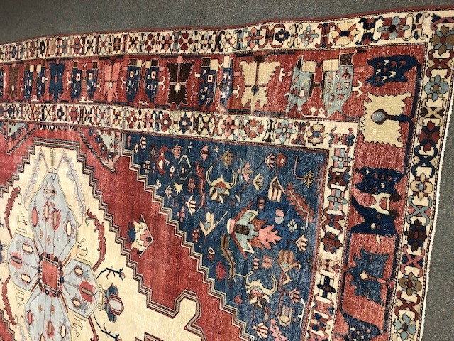 Persian Bakshaish Rug. Late 19th century. Some areas of wear and repair. 17' 5" x 11' 2". Online - Image 7 of 9