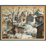 Henry Martin Gasser (American, 1909-1981) Winter Scene. Watercolor and gouache. Signed 'H.