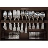 Reed & Barton Francis 1st Service of 12 Sterling Silver Flatware. 12 Knives, 9". 24 Spoons, 6". 12