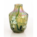 Tiffany Leaf and Vine Vase with Millefiori. Early 20th century. Unsigned. Ht. 3 1/2". The Frank &