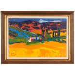 Pierre Ambrogiani (French 1907-1985) "Monieux Vaucluse". Oil on canvas. Signed 'Pierre