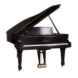 Steinway Ebony Model B. Ebony veneer. Serial No: 492840 L 83" W 58". Online bidding available: