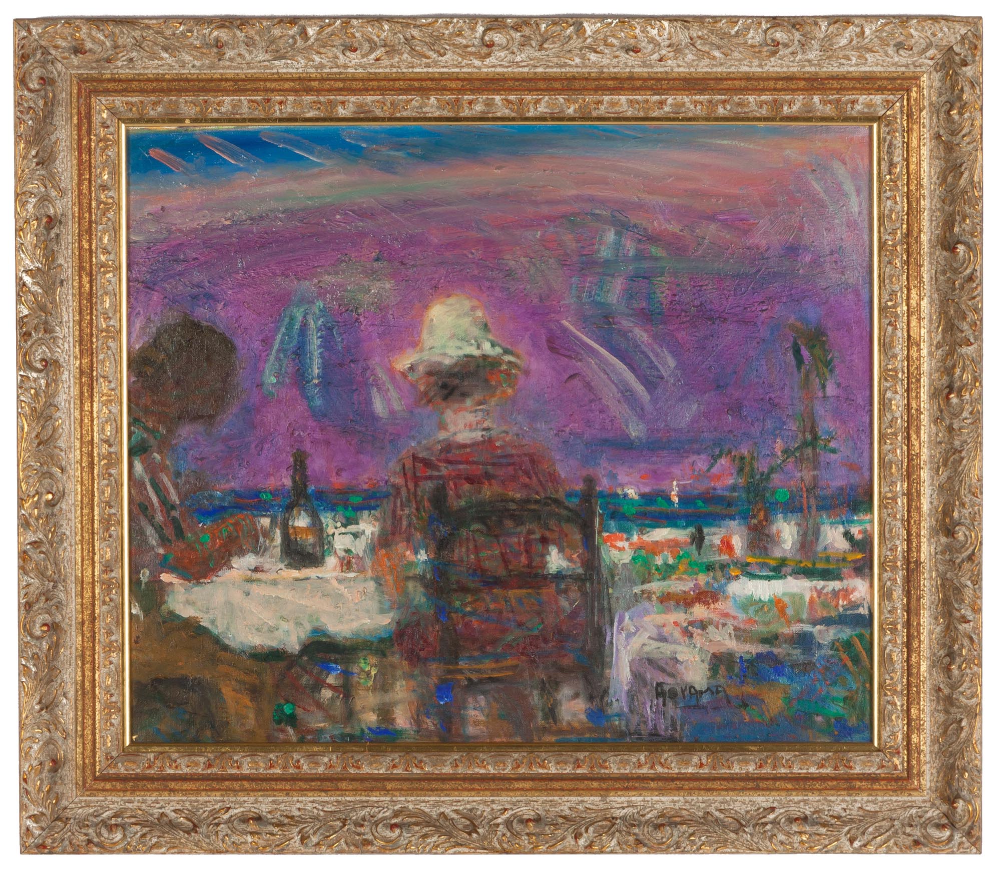 Yoshio Aoyama (Japanese, 1894-1996) "Nice, France". Oil on canvas. Signed 'Aoyama' (lower right).